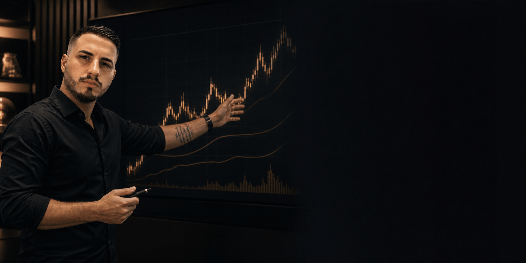 Molina Trader em uma aula de análise ao vivo